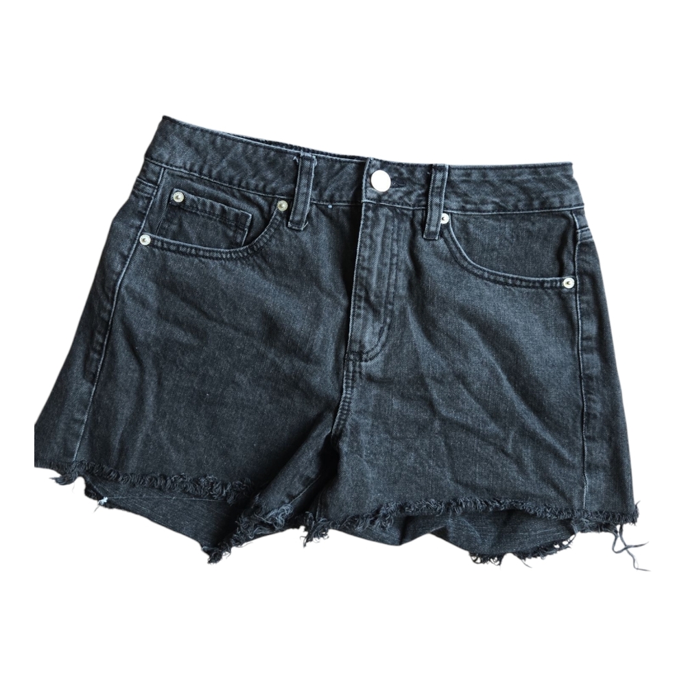 Garage Black Jean Shorts Distressed High-Waisted